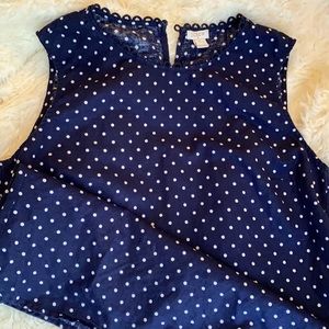 JCrew Polka Dot Sleeveless Blouse